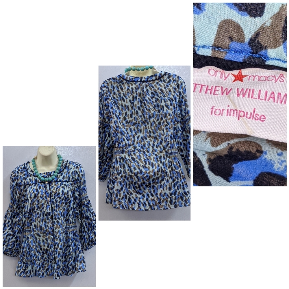 MATHEW WILLIAMSON for impulse  PEASANT BLOUSE - Picture 2 of 4